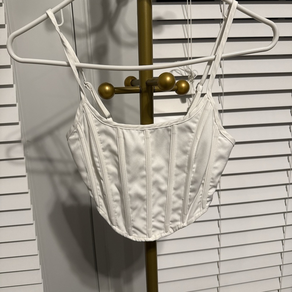 PrettyLittleThing White Corset Bra